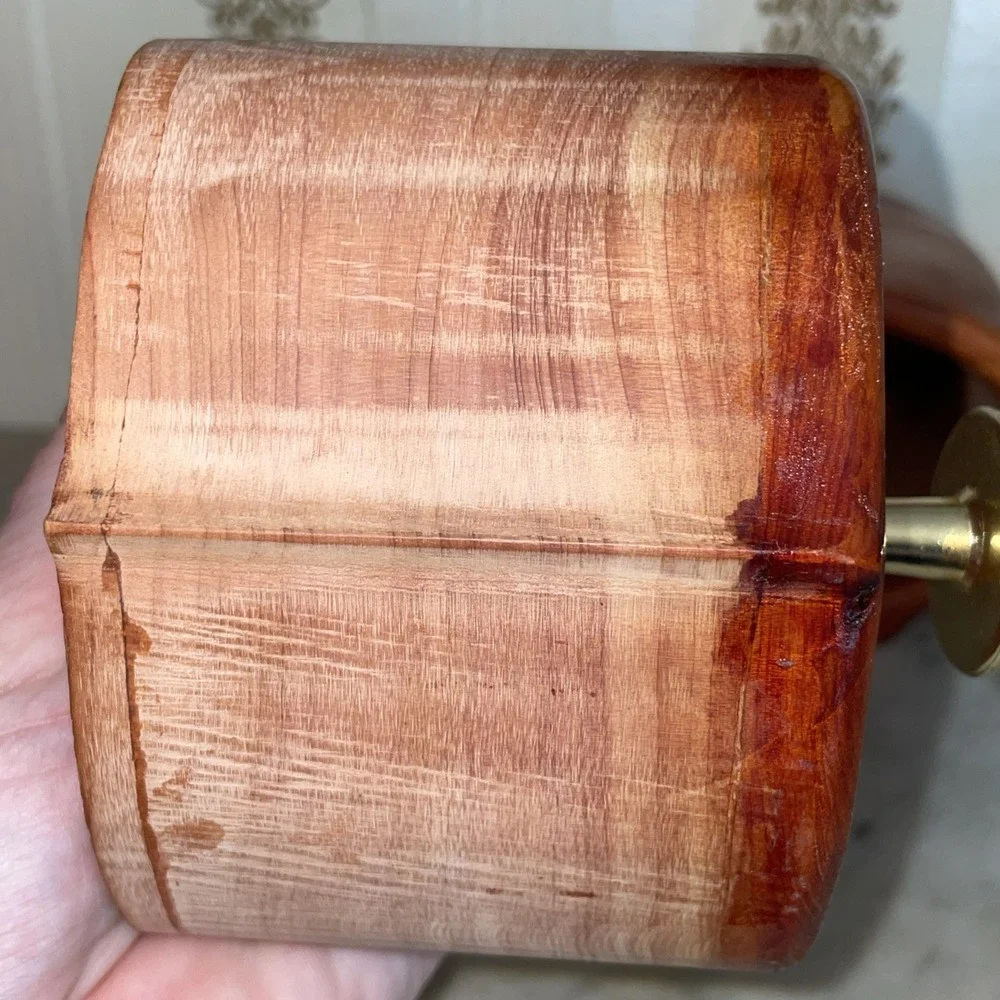 Unique Hand Tooled Bandsaw Box Wood Wooden Drawer‎ Stained Pull Trinket Jewelry